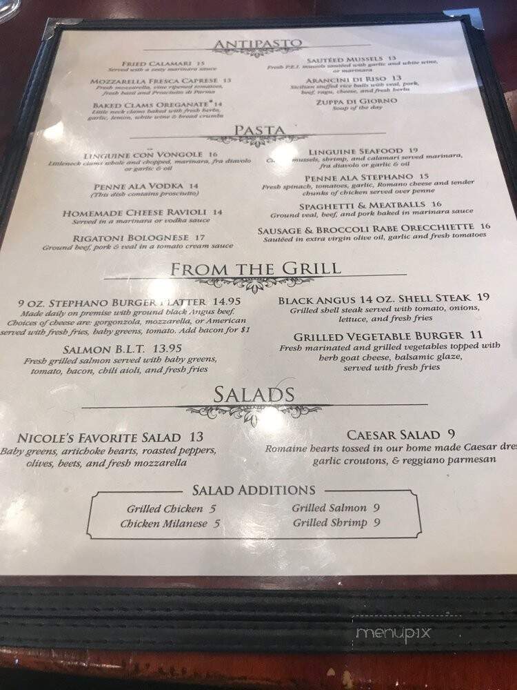 Stephano's Ristorante - Fishkill, NY menu_pic