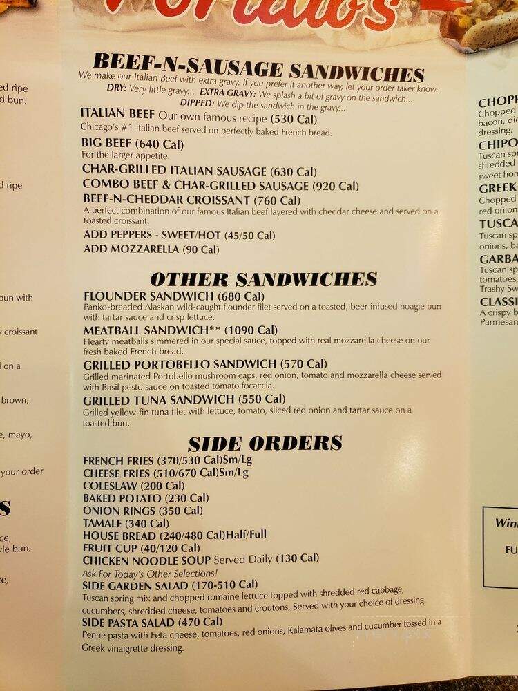 Portillo's Hot Dogs - Scottsdale, AZ menu_pic