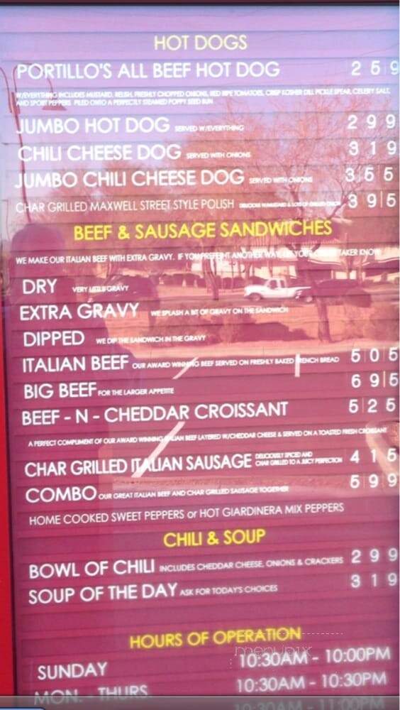 Portillo's Hot Dogs - Scottsdale, AZ menu_pic