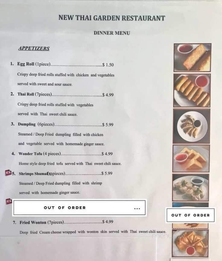 Thai Garden - Georgetown, KY menu_pic