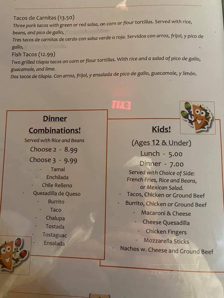 Grandmas Mexican Restaurant - Endicott, NY menu_pic