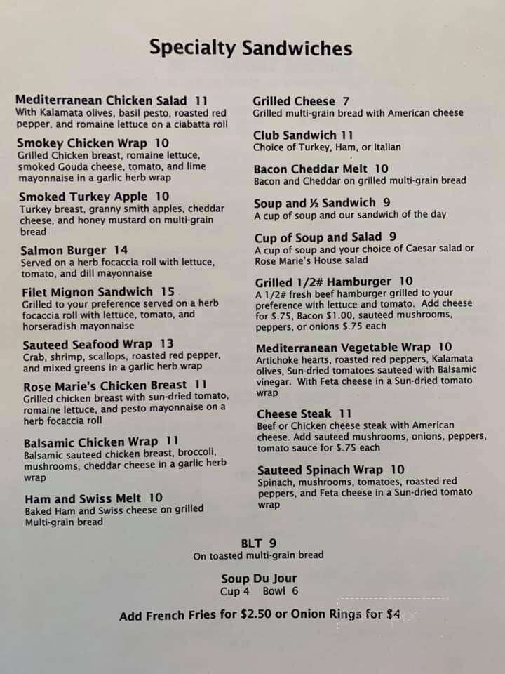 Rose Marie's Restaurant - Bloomsburg, PA menu_pic