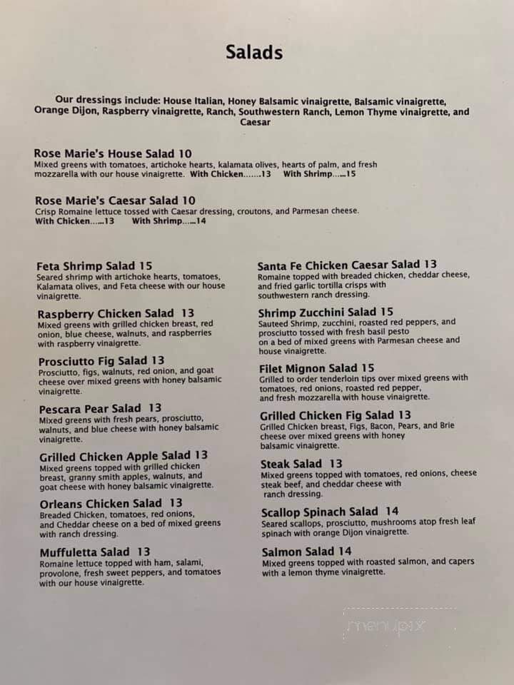 Rose Marie's Restaurant - Bloomsburg, PA menu_pic