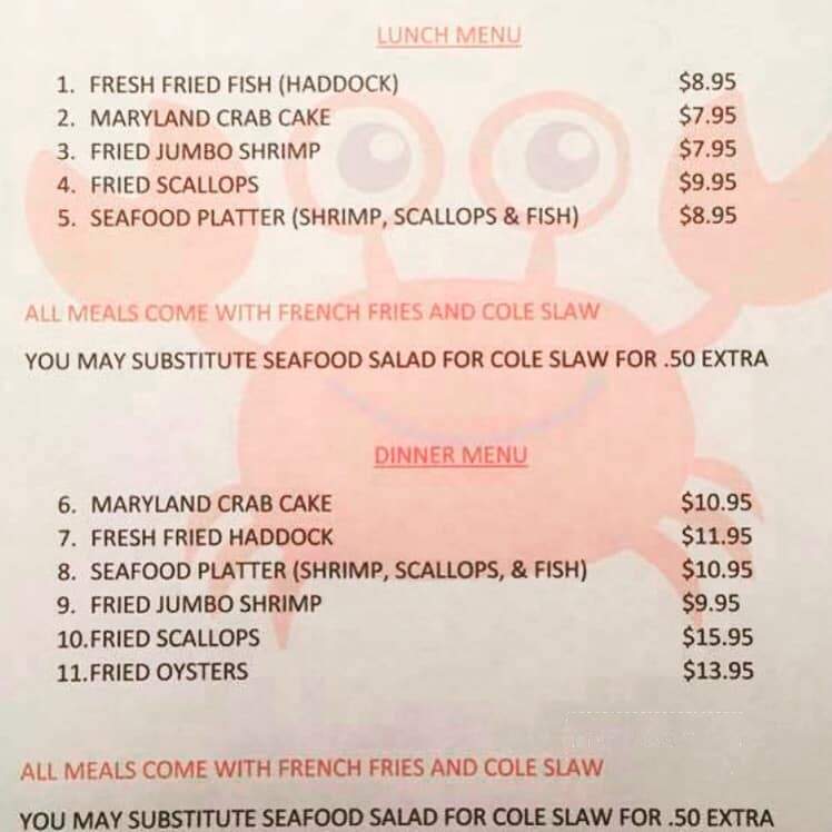 Helmrich's Seafood - Williamsport, PA menu_pic