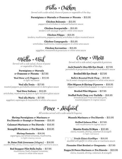 Bella Italia Restaurant - Newton, NJ menu_pic