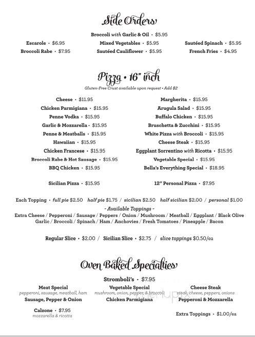 Bella Italia Restaurant - Newton, NJ menu_pic