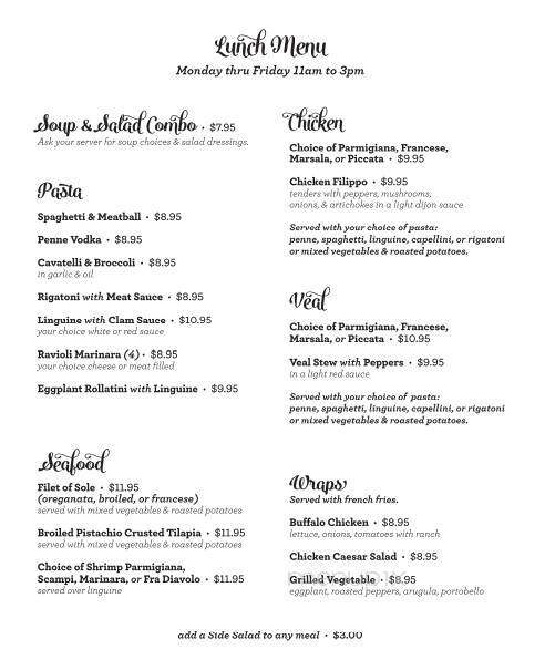 Bella Italia Restaurant - Newton, NJ menu_pic