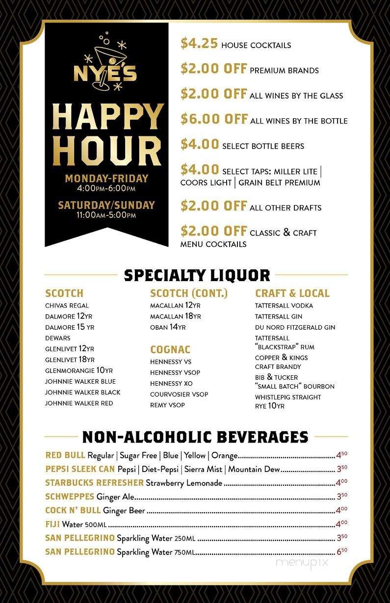 Nye's Polonaise Room - Minneapolis, MN menu_pic