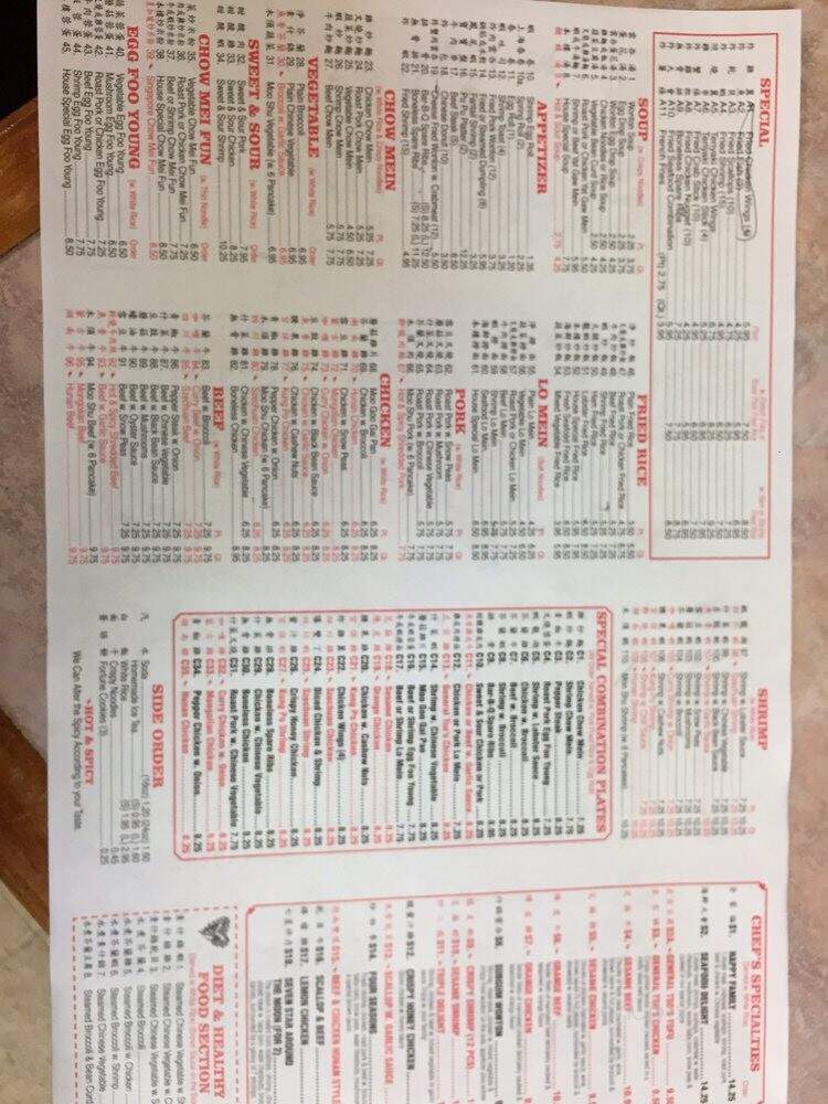 No 1 Kitchen - Wagener, SC menu_pic