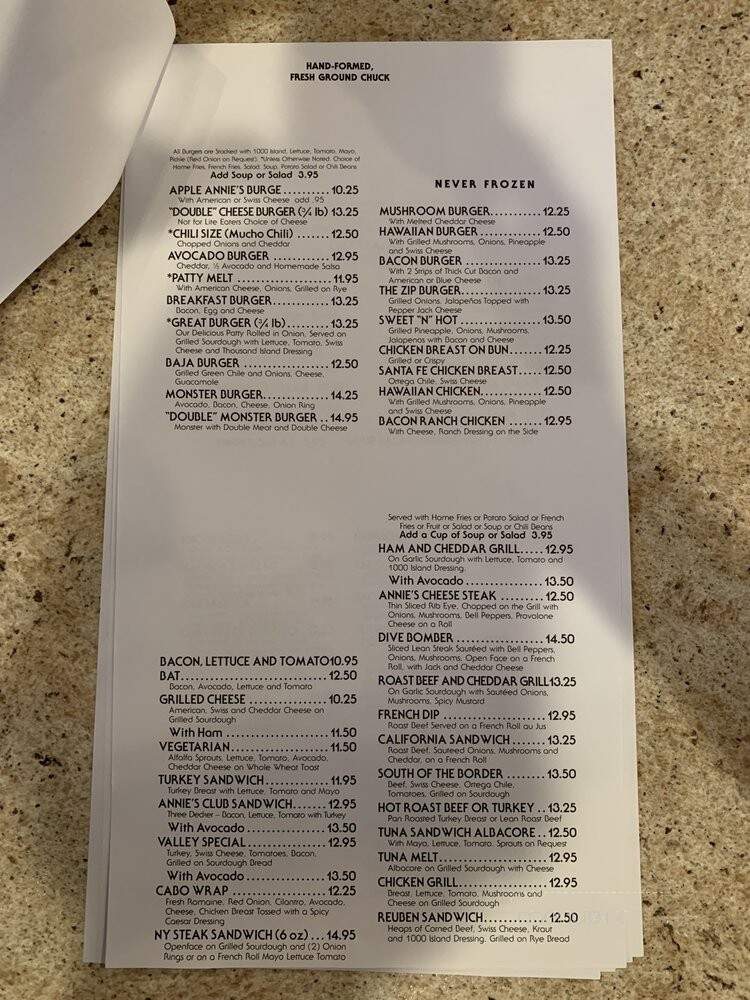 Apple Annie's - Tulare, CA menu_pic