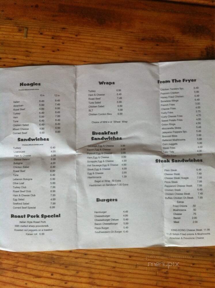 Mighty Joe's Gas Grill & Deli - Shamong, NJ menu_pic