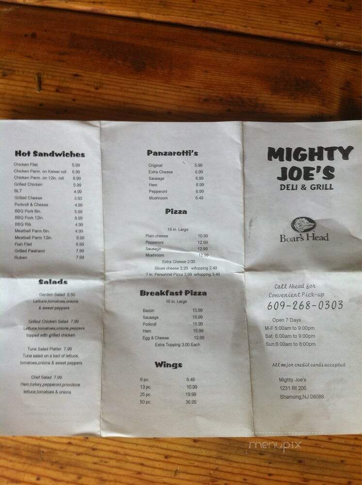 Mighty Joe's Gas Grill & Deli - Shamong, NJ menu_pic