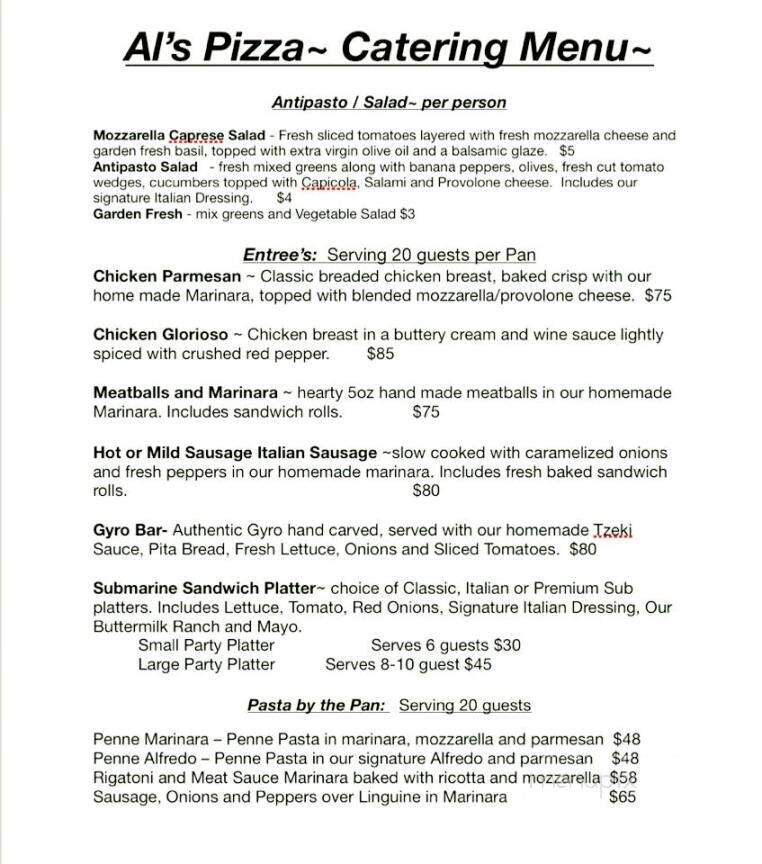 Al's Pizza - Beaver Falls, PA menu_pic