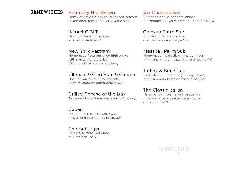Picasso's - Jacksonville, FL menu_pic