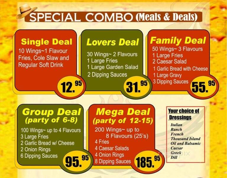 Wow! Wing House - Markham, ON menu_pic