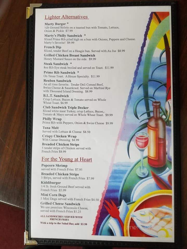 Marty's Steakhouse - Reedsburg, WI menu_pic