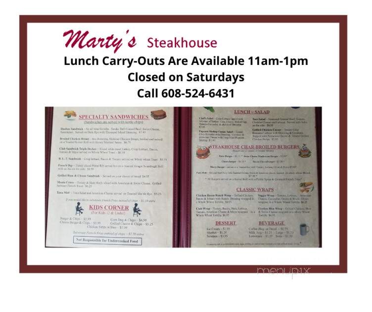 Marty's Steakhouse - Reedsburg, WI