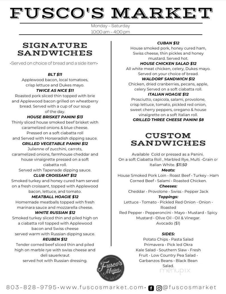 Fusco's Market - Irmo, SC menu_pic