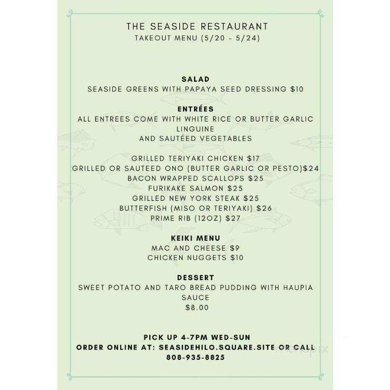 Seaside Restaurant - Hilo, HI menu_pic