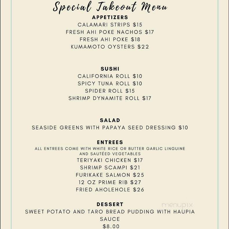 Seaside Restaurant - Hilo, HI menu_pic