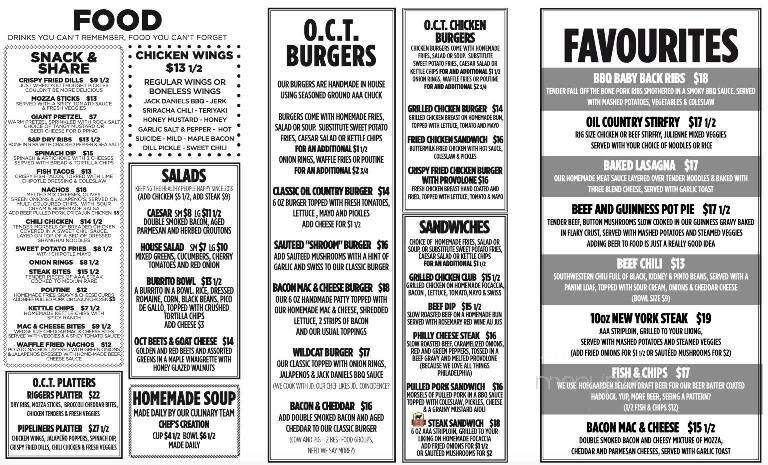 Oil Country Taphouse - Drayton Valley, AB menu_pic
