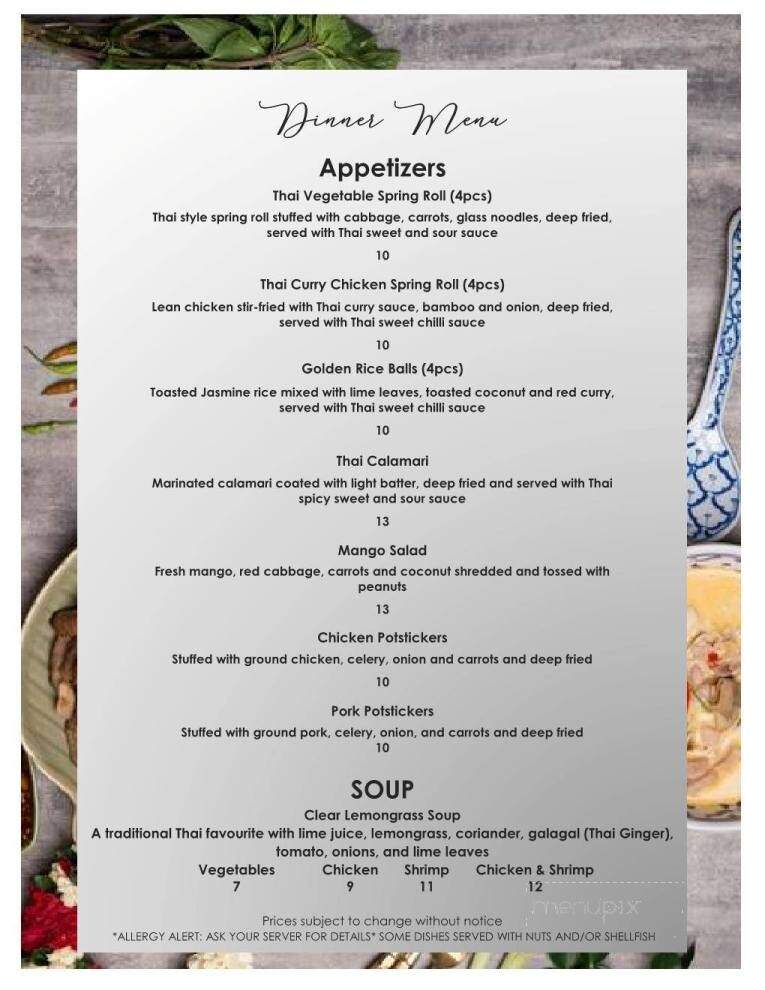 Bualai Taste of Thai - Port Hope, ON menu_pic