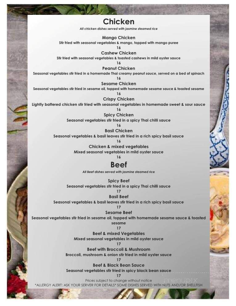 Bualai Taste of Thai - Port Hope, ON menu_pic
