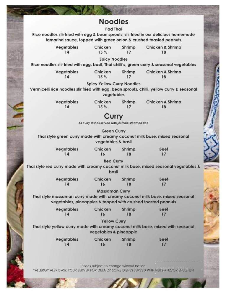 Bualai Taste of Thai - Port Hope, ON menu_pic