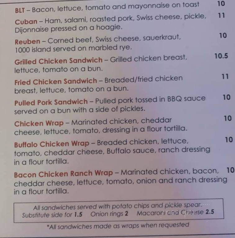 Dudley's Sports Bar and Grill - Wichita, KS menu_pic