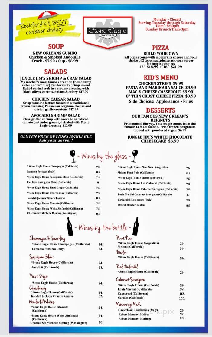 Stone Eagle Tavern - Rockford, IL menu_pic