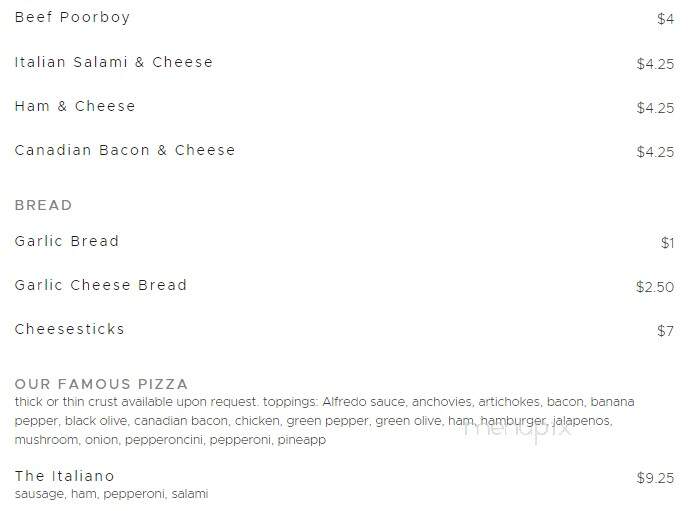 Joe's Italian Pizza - Springfield, IL menu_pic