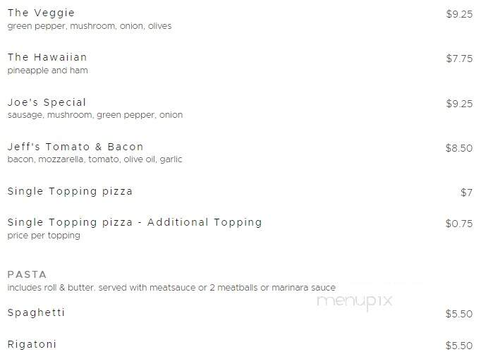 Joe's Italian Pizza - Springfield, IL menu_pic