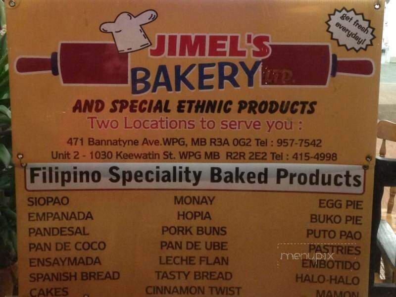 Jimel's Bakery - Winnipeg, MB menu_pic