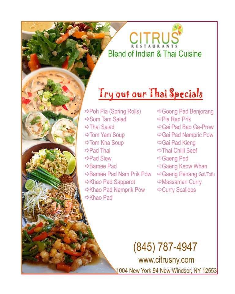 Citrus Restaurant - New Windsor, NY menu_pic