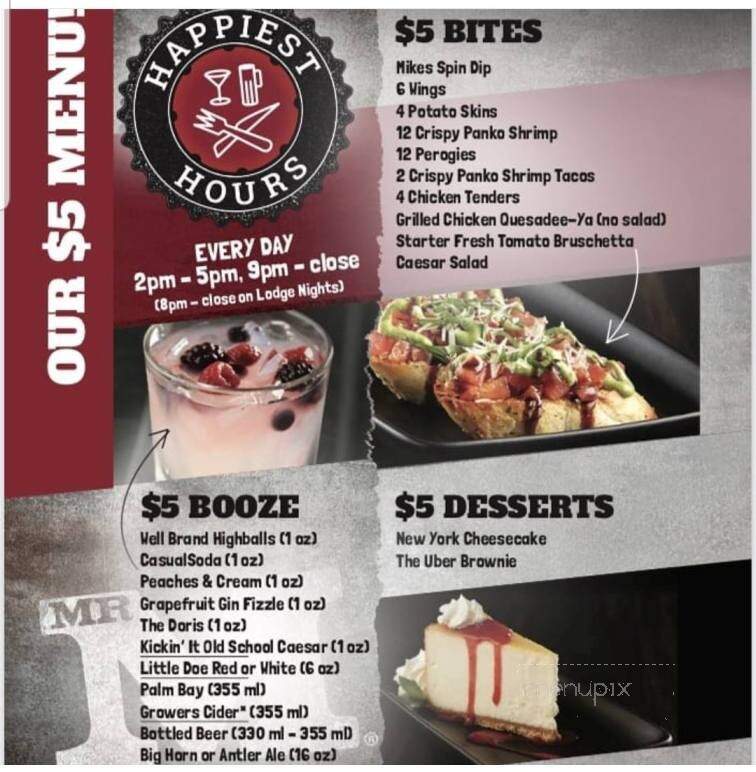 Mr. Mikes Steakhouse & Bar - Terrace, BC menu_pic