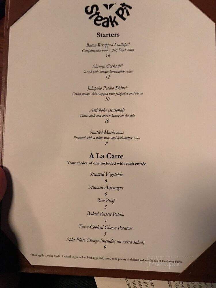 Steak Pit - Snowbird, UT menu_pic