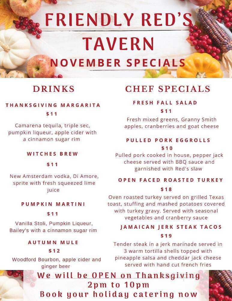 Red's Tavern - Windham, NH menu_pic