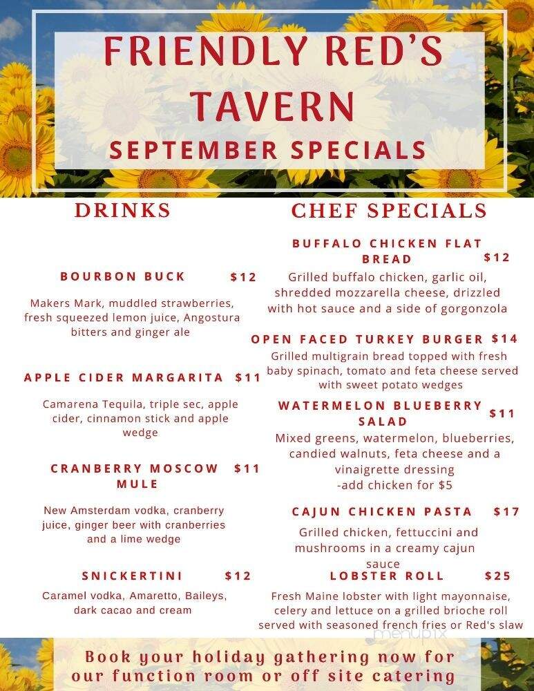 Red's Tavern - Windham, NH menu_pic
