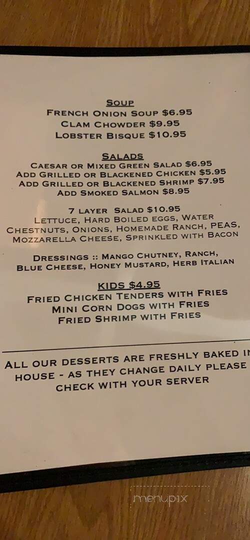 Blue Water Bay Restaurant - Melrose, FL menu_pic