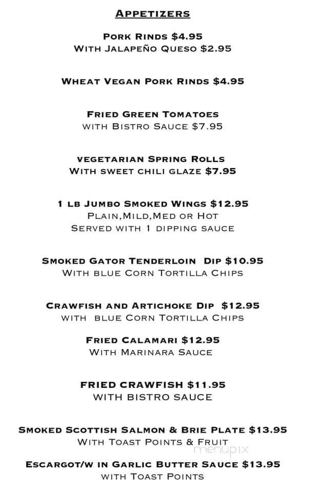 Blue Water Bay Restaurant - Melrose, FL menu_pic