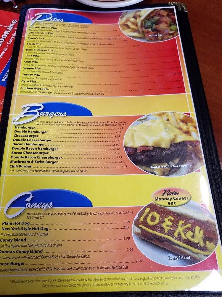 Donna's Family Restaurant - Eastpointe, MI menu_pic