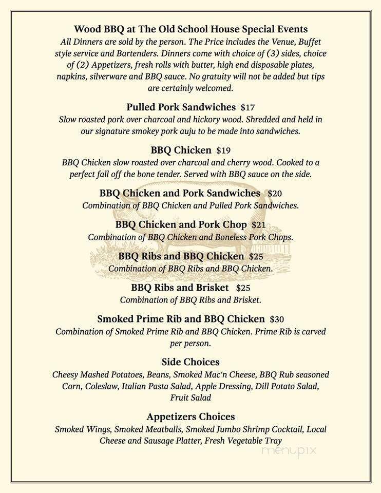 The Old School House - Merrimac, WI menu_pic
