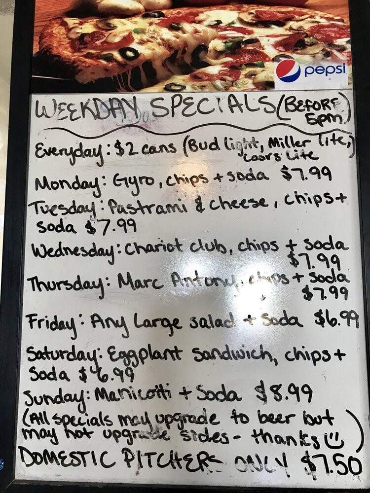 Chariot Pizza - Tucson, AZ menu_pic