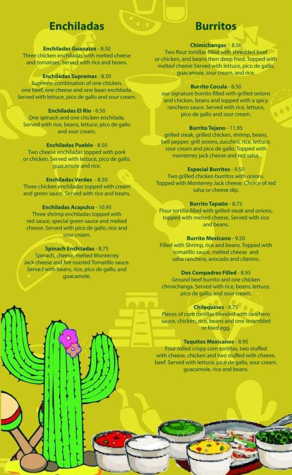 Cocula Mexican Grill - Columbus, NC menu_pic