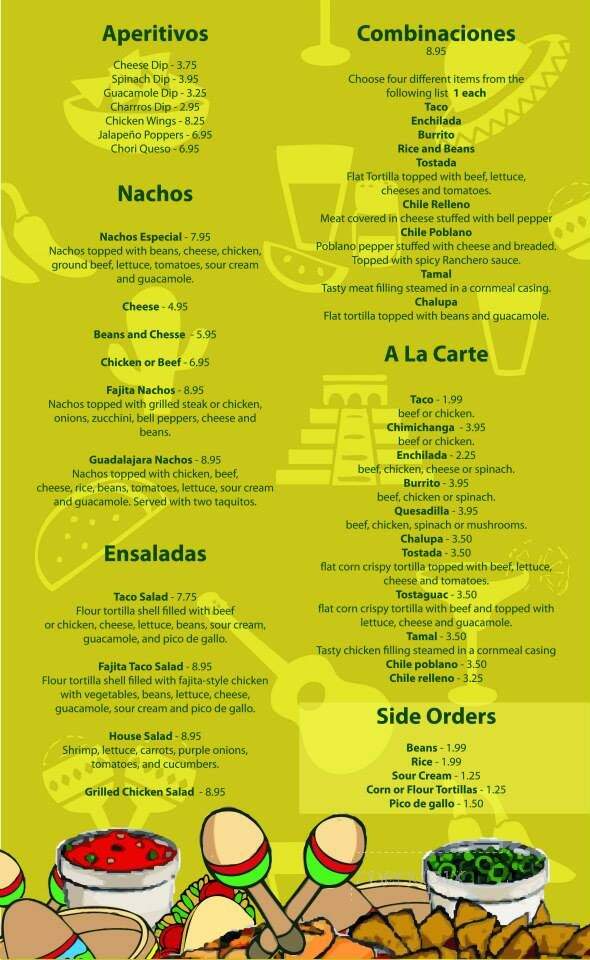 Cocula Mexican Grill - Columbus, NC menu_pic