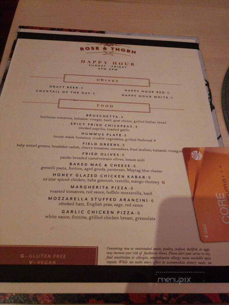 Rose & Thorn - Ridgefield, WA menu_pic