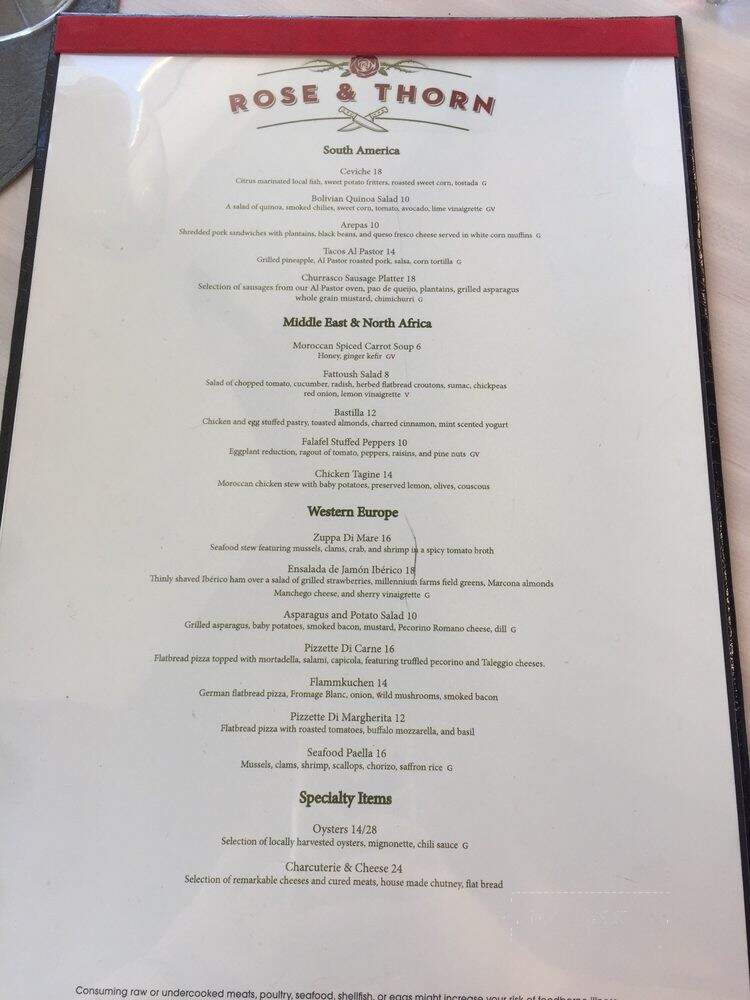 Rose & Thorn - Ridgefield, WA menu_pic