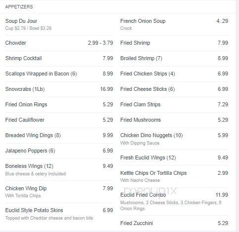 Euclid Restaurant - Clay, NY menu_pic