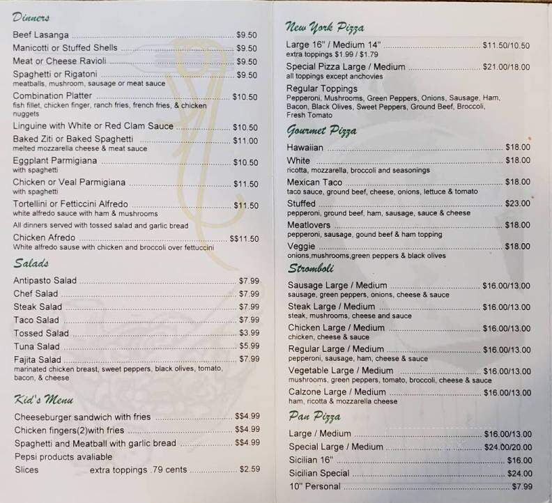 Little Italy Family Restaurant - Aspers, PA menu_pic