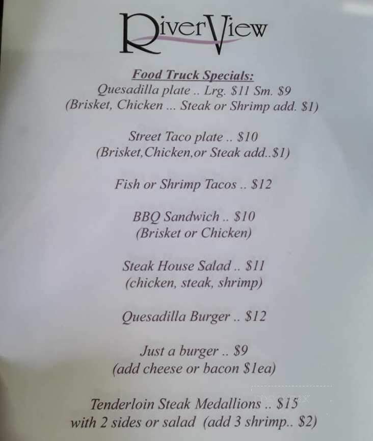 River Terrace Club Restaurant - San Angelo, TX menu_pic